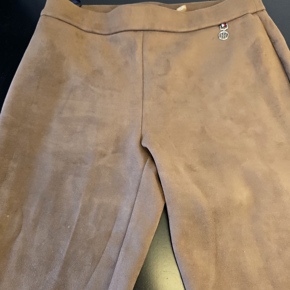 Tommy Hilfiger Womems Brown Straight Pants Size 10 Polyester Spandex Casual